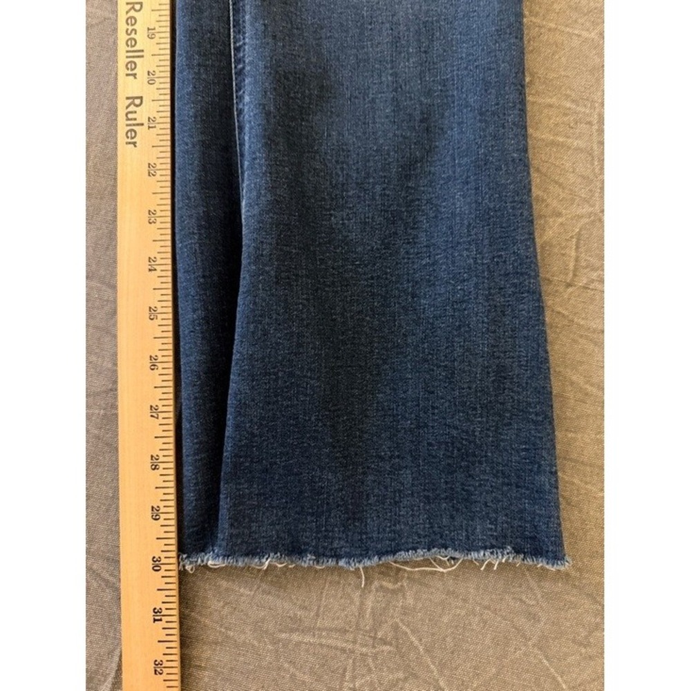 Democracy Ab Technology Flare Jeans Medium Wash Blue Raw Hem Womens Size 10 - Picture 9 of 10